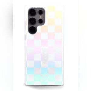 S23 Ultra - Loopy Case - Pearl Checkered- no bag or loop. CHIP IN COATING READ!